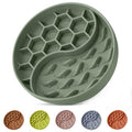 Slow Feeder Dog Bowl, Pet Puzzle Dish w/Suction Cup, Small Medium - color: Green