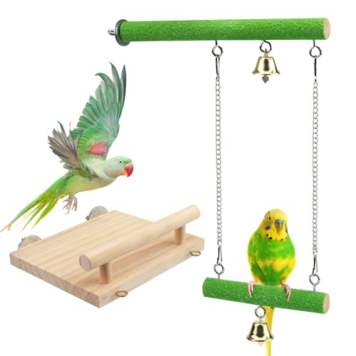 Bird Perches for Cage Wood Parrot Perch Stand Swing