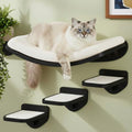 Cat Wall Shelves, Black Floating Cat Furniture with Bed & Steps - color: Black