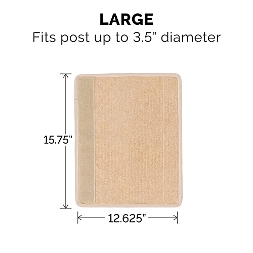 Furhaven Wrap Around Scratching Post Cover for Indoor Cats, Fits Posts Up to 3.5" Diameter, Durable & Less Mess - Tiger Tough Carpet Scratch Mat - Cream, Large (Pack of 3) - color: Scratch Post Cover - Cream, size: Large (Pack of 3)