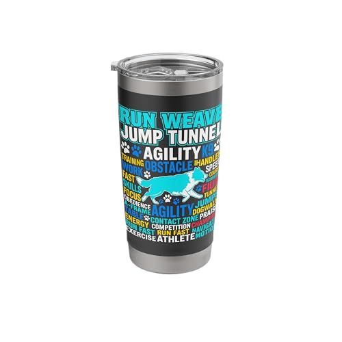 Run Weave Jump Tunnel Dog Agility Stainless Steel Insulated Tumbler - color: Black