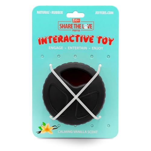 Jeffers Pet Natural Rubber Dog Chew Toy – Red Hocky Disc, Large – Treat Dispensing, Vanilla Scent, Durable, Non-Toxic, Dishwasher Safe, Interactive Fetch & Tug Toy - Perfect for Training - color: Red, size: Large