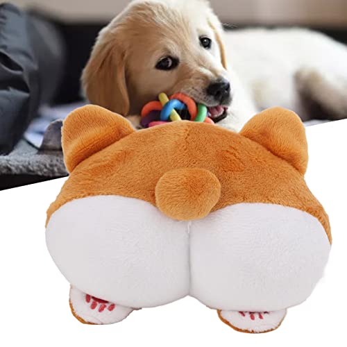 Plush Squeaky Butt Toys, Corgi Ass Plush Squeaky Toy Cute Brown Corgi Ass Pet Tooth Cleaning Toys for Small and Medium-Sized Pets