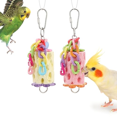 Wontee Bird Calcium Chew Grinding Treats Toy for Parrots (Small-5.5") - size: Small-5.5"