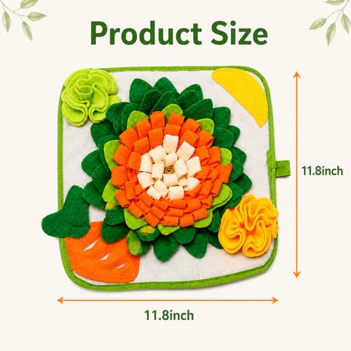 Rabbit Foraging Mat Interactive Bunny Snuffle Mat for Small Animals - color: Orange and Green