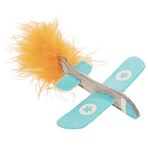 Petlinks HappyNip Felt Flyer Launcher Cat Toy, Contains Silvervine & Catnip - Blue/Orange, One Size - color: Felt Flyer, size: Set of 1
