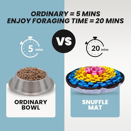 PET ARENA Adjustable Snuffle Mat Dog Puzzle Toy for Slow Feeding - color: Pink Yellow Blue