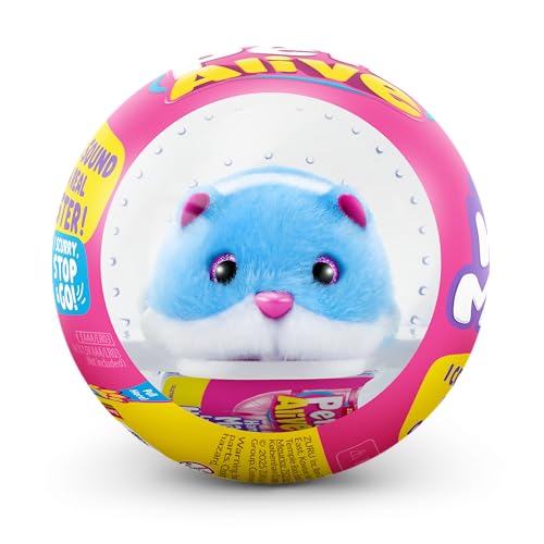 Pets Alive Hamstermania (Blue) by ZURU Hamster, Electronic Pet, 20+ Sounds Interactive, Hamster Ball Toy for Girls and Children - color: Blue