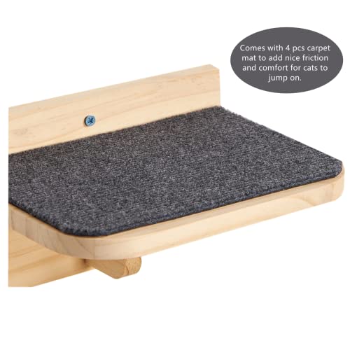 SHENGOCASE 9.8" x 7.1" Solid Wood Wall Mounted Large Cat Step, Cat Wall Furniture, Shelves Stairs Perch - size: 9.8" x 7.1"