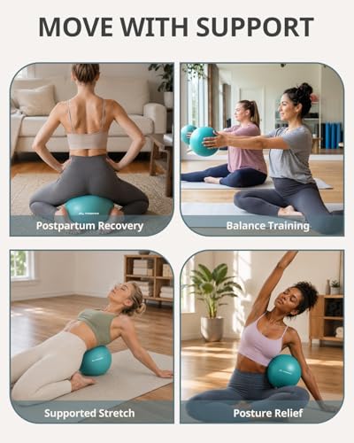 Trideer 7-8 Inch Pilates Ball with Pump, Small Exercise Ball, Core & Rehab - color: Turkis