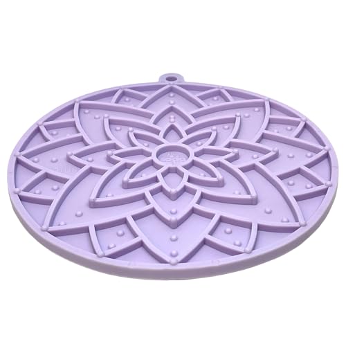 SodaPup Lotus eMat – Durable Enrichment Feeder Made in USA from Non-Toxic, Pet-Safe, Food Safe Rubber for Mental Stimulation, Avoiding Overfeeding, Fresh Breath, Digestive Health, Calming, & More - color: Lotus eMat Light Purple