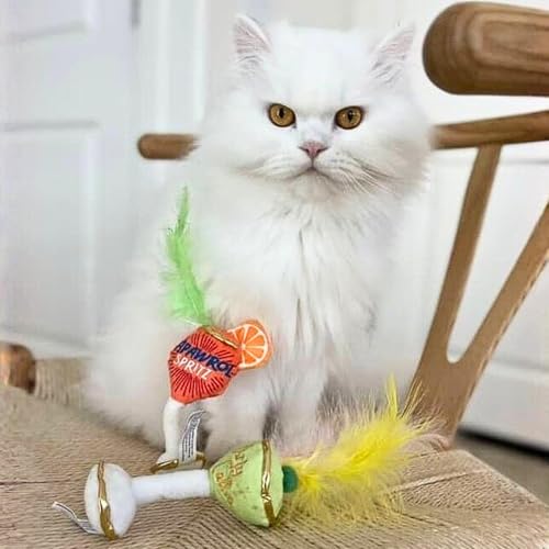 Haute Diggity Kitty Clicquot & Caviar + Kitty Cocktails Soft Plush Cat Toys - color: Multi - Kitty Clicquot Caviar + Apawrol Spritz