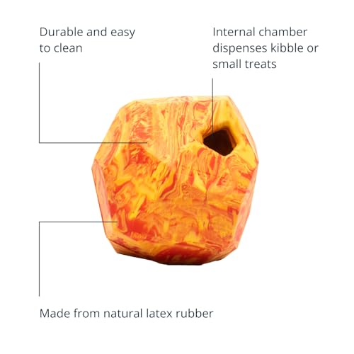 Ruffwear, Gnawt-a-Rock, Interactive Dog Toy, Salamander Orange - color: Salamander Orange