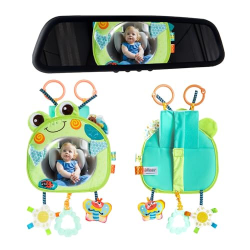 Jollybaby Car Seat Rear Facing Mirror Hanging Toy for Baby Road Trip - Frog
