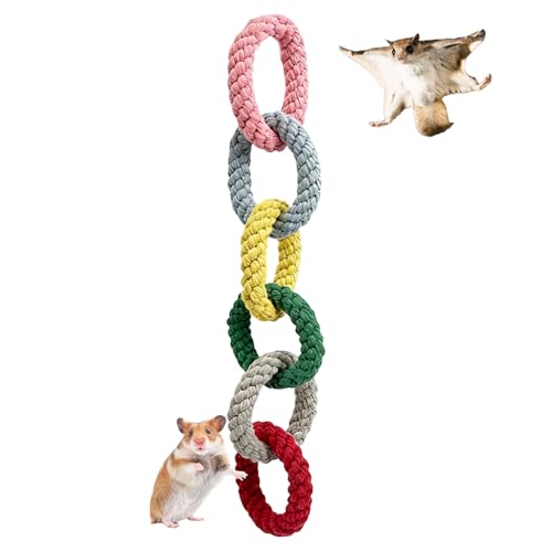 Sugar Glider Toys, Cotton Rope Climbing Rings, Colorful Hanging Toy