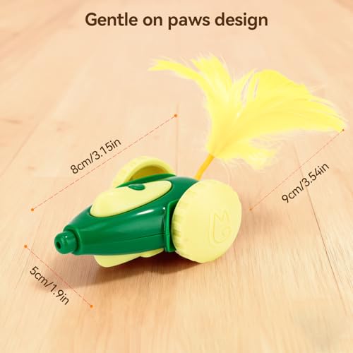 Migipaws cat Toy, Automatic Interactive Migicar Toy Like a Mouse, Intelligent Programme, Rechargeable Kitten Toy - style: Green