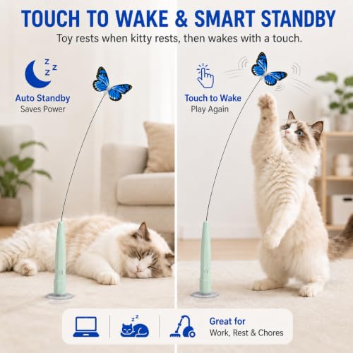 Fluttering Butterfly Interactive Automatic Electric Cat Teaser Wand Toys