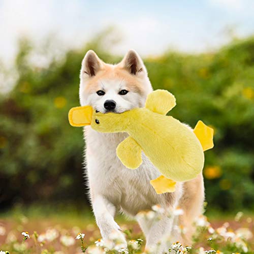 Mihachi Plush Squeaky Dog Duck Toys - Stuffed Pet Toy Duck Interactive Gifts for Dog Birthday Dogs Puppy Biting Chew Toys - for Medium and Large Dogs - color: Yellow Duck