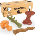 FURBONE Flavored Nylon Dog Chew Toys 4 Pack, Bones for Small & Medium Dogs - color: Furbone - Forest 4 Pack