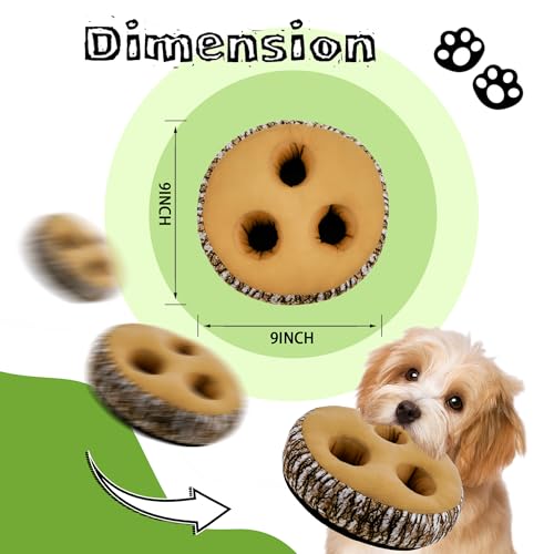 Hide and Seek Dog Toys, Multi-Purpose Interactive Squeaky Toys with Detachable Non-Slip Base, Treat Dispensing & Flying Disc Fetch, Enrichment Toys for Small Medium Large Dogs - color: Trunk Hideout with 4 Ladybirds