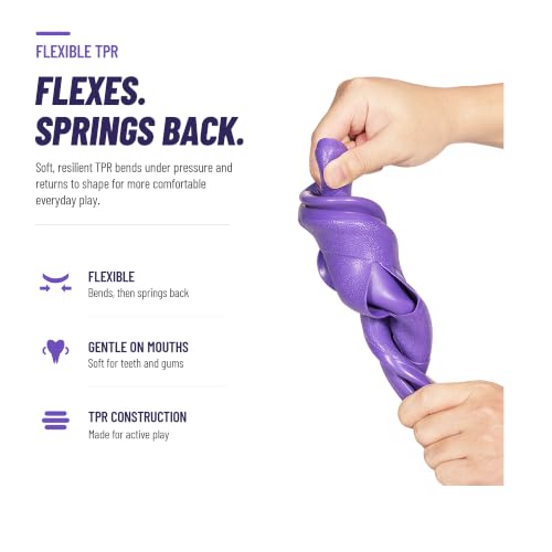 Dog Flying Disc, Flexible TPR Dog Fetch Toy, 9.06 inch, Purple - color: Purple, size: Large