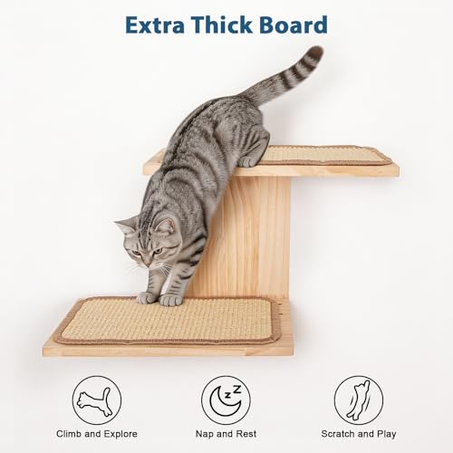Cat Wall Shelves, Branch Style 2 Platform Cats Walls Furniture. - color: brown