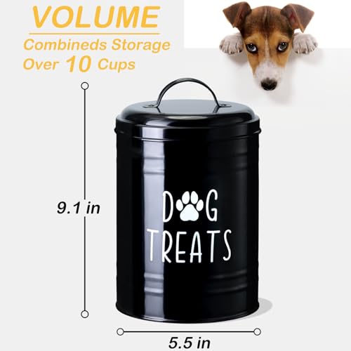 Dog Treat Container Airtight, 9.1''Hx5.5''W, 10 Cup Capacity (Black) - color: Black - Single