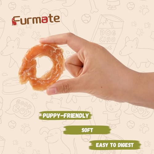 Chicken Jerky Rings Dog Treats with Taurine, Rawhide-Free, 10.6 oz