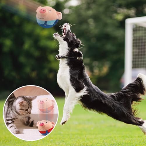 Dog Toys for Small Large Dogs,Puppy Toys to Keep Them Busy,Moving Interactive Squeaky Dog Toy,Active Moving Pet Plush Toy,Small Dog Toys (Blue Pig) - color: Blue Pig
