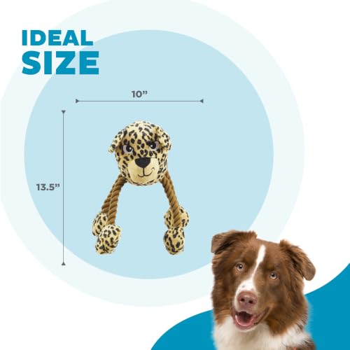 Outward Hound Tuggy Buddyz Leopard Squeaky Rope Dog Toy - color: Brown