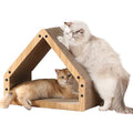 FUKUMARU Cat Scratcher House, Cozy Cardboard Cat Bed Design Scratching Pad