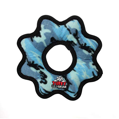 TUFFY® 2 Pack Ultimate Gear Ring Ultra Durable Plush Dog Toy - color: 2PK Blue Camo Gear Ring