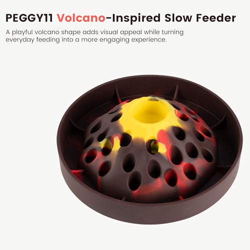 PEGGY11 Volcano-Shaped Silicone Slow Feeder Bowl for Dogs - size: Large