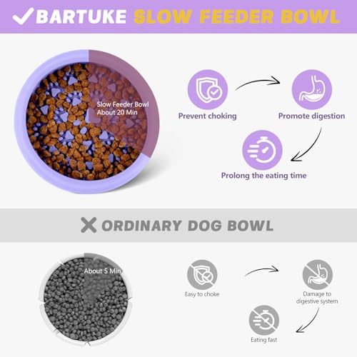 Silicone Dog Lick Bowl, Slow Feeder Dog Bowls with Strong Suction, Purple - color: Purple