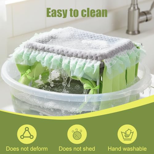 Guinea Pig Bed, Washable Small Animal Tunnel Hideouts with Curtains, Hamster Tunnel for Hamster Chinchill Small Bunny Ferret - color: Square stand nest pink