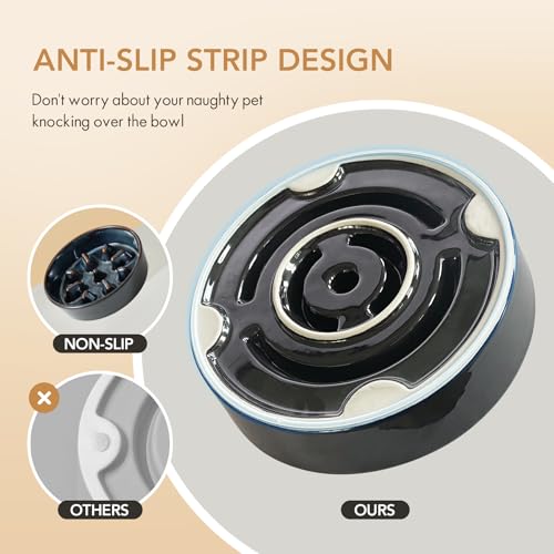Havniva Raised Slow Feeder Dog Bowls, Elevated Dog Bowls Slow Feeder Set - color: 2 x Starry Sky + Stand - C, size: L- 8.2inch / 1.6 Cups
