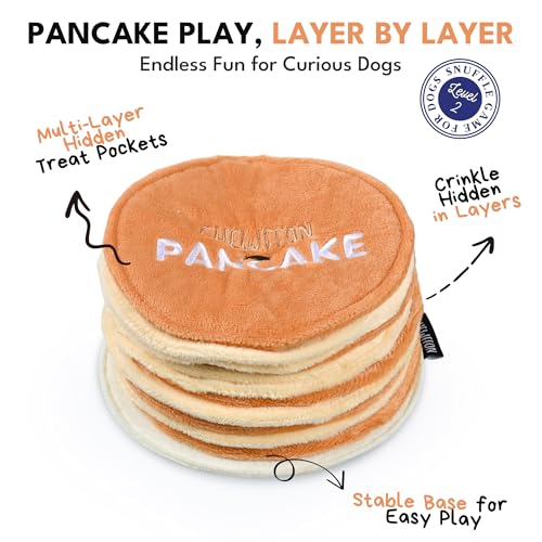 CHEWFFON Pancake Dog Snuffle Toy, Layered Treat Hiding Enrichment Game - style: Pancake