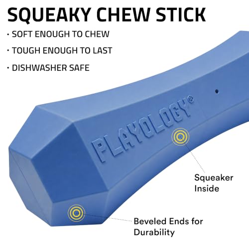 Playology Squeaky Chew Stick - Scented Dog Toy - Jumbo, Blueberry Scent - size: Jumbo, style: Blueberry