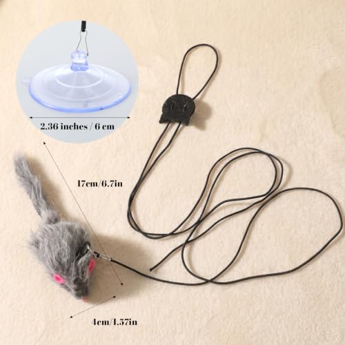3PCS Cat Toys Door Adjustable Hanging Mouse for Indoor Cats