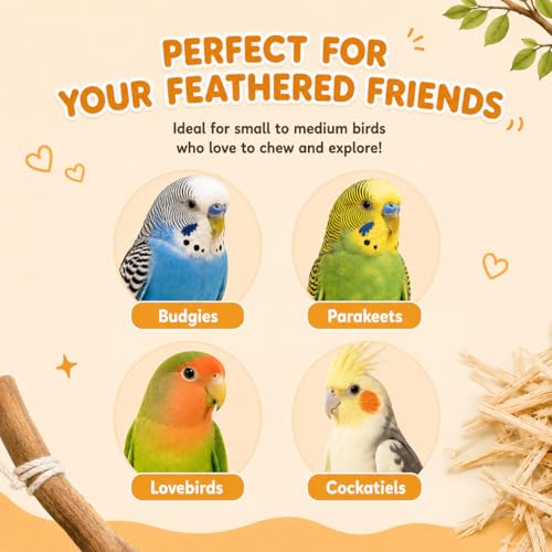 Natural Balsa Wood Bird Chew Toy 13 Count, Shredding Toy for Bird - color: Heart