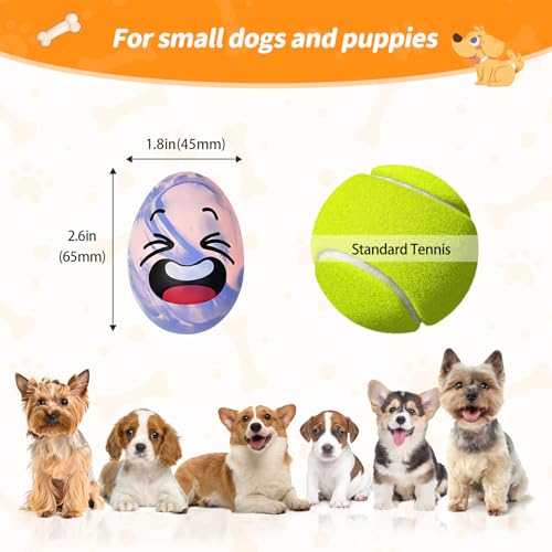 Squeaky Dog Toys for Puppy Small Dogs, 3 Pack Soft Latex Rubber Dog Chew Toys with Squeaker, Smile Face Dog Squeaky Balls for Interactive Play & Training - style: 3 Pack-B