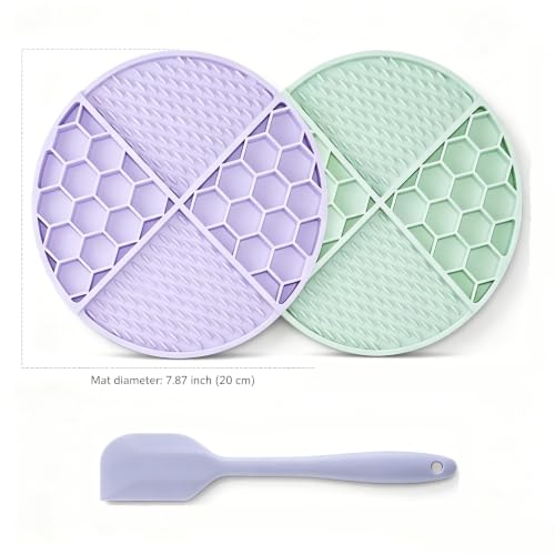 2 Pack Dog Cat Lick Mat, BPA Free Silicone Honeycomb Suction Cups