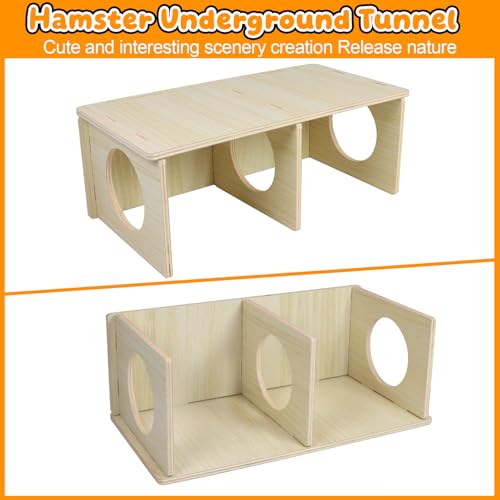 Hamster and Mouse Wooden Tunnel Cage Secret Peep Shed 2-Chamber