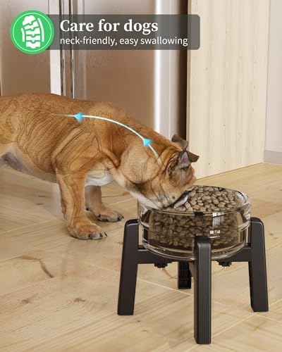 CZPET Dog Bowl Stand with Adjustable Width [Stand Only] - size: H: 6.3''; W: 6.1-10.4''