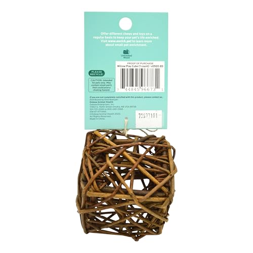 Oxbow Willow Play Cube, Rabbit & Guinea Pig Toy, Bunny Enrichment Chew Toy