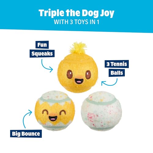BarkBox Play Hatch Rubber Tennis Balls - for Dogs - color: Play Hatch