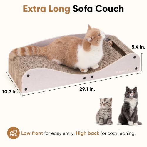 FUKUMARU Cardboard Cat Scratcher Bed, Extra Large 29.1 Inch Cat Scratch Pad - color: Light Camel