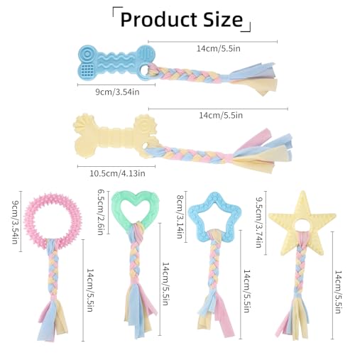 6 PCS Puppy Chew Toys for Teething Small Breed, Puppy Teething Ring, Soft Rubber Durable Dog Teething Toys, Rope Dog Toys, Funny Interactive Toy, Puppy Toys for Small Puppies, Dog Toys Set (Style 4) - color: Style 4