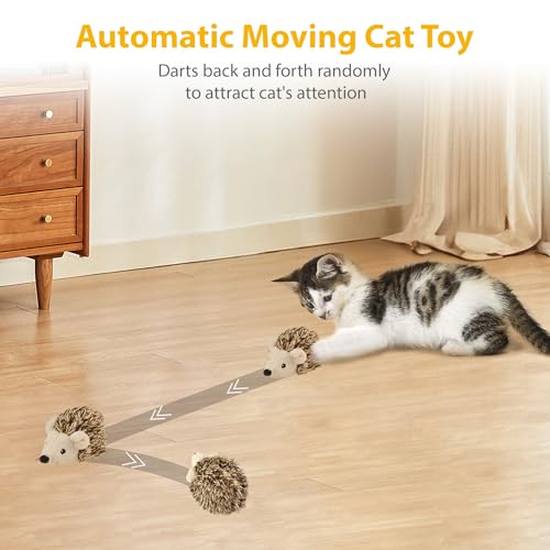 Gigwi Interactive Moving Cat Toy, USB-Charged Squeaky Hedgehog for Cats - color: Updated USB Rechargeable Hedgehog