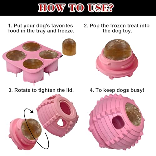 XHX Long-Lasting Interactive Dog Toy Safe for Medium and Large Dogs 25-75 lbs(Pink, Medium) - color: Pink, size: Medium